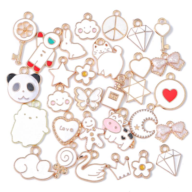 10 шт., подвески из сплава, масляные животные, цветы, случайный микс, подвески, бусины для самостоятельного изготовления ювелирных изделий