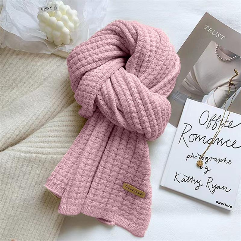 Thickening Warm Knitting Scarf Men Women Neck Cover Riding Bibwinter Thermal Neck Warmer Skiing Scarf Christmas Gift Red Scarves