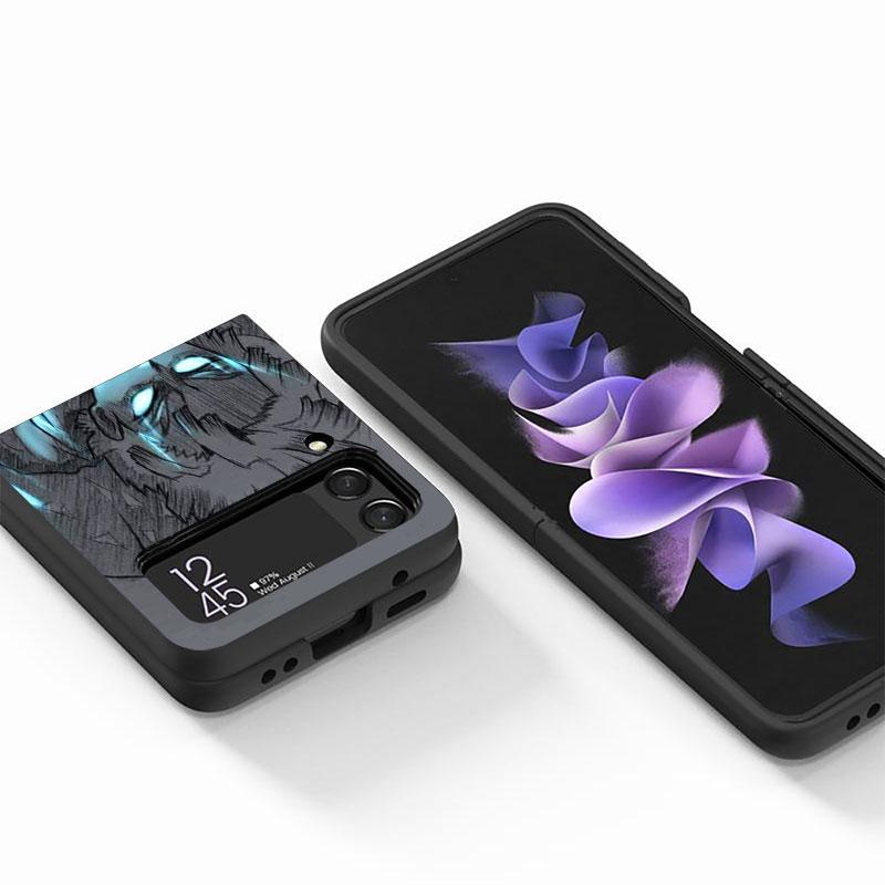 Anime Phone Case for Samsung Galaxy Z Flip 3 5G ZFlip3 ZFlip Z Flip 4 Zflip Flip3 Flip4 Demon Slayer Kamado Black Cases Shell