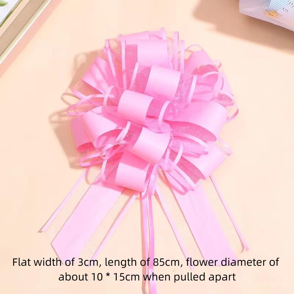 5Pcs Craft Flowers Wedding Car Ribbon Gift Wrap Wedding Pull Bow Flower  Wedding Car Decor
