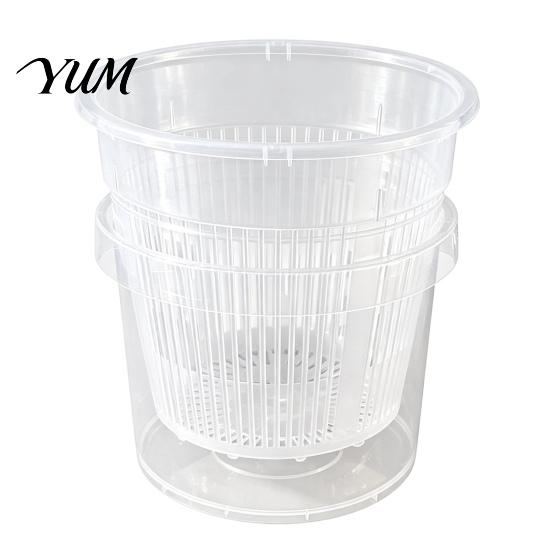 Portable Courtyard Flowerpot Clear Plant Pot with Water Reservoir, Plastic Self Watering Planter, Slotted Inner Pot, Root Control Flower Breathable