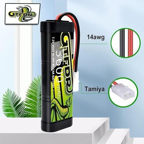 DXF Explosive Performance Nickel-Metal Hydride Battery, 7.2V 3600mAh, Tamiya Connector, RC Battery, Set of 2