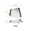 Japanese Retro Ceramic Tableware Sushi Plate Irregular Flat Plate Black Breakfast Plate Home Dish Plate Snack Plate