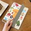 Cartoon Cute Small Animal Action Pattern iPad Tri-fold Model Flip Case for iPad Pro2024 11 13 Pro12.9 2022 2018 Pro11 Air5/4 with Pencil Holder