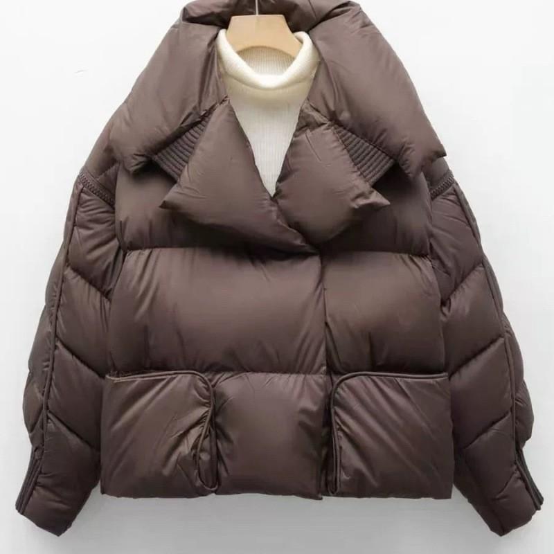Womens Short Puffer Down Coat Winter Warm Thick White Duck Jacket Trendy