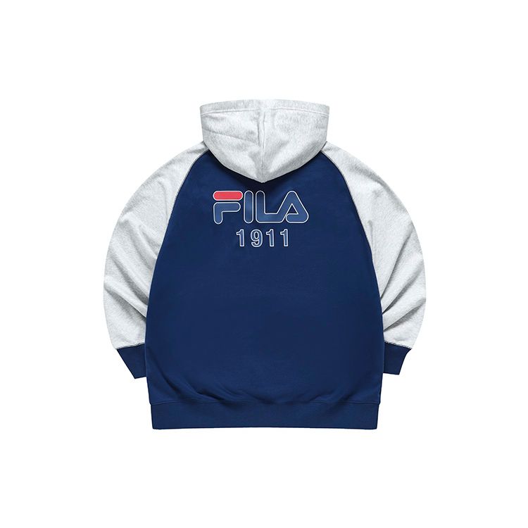 Fila Fusion Худи свободного кроя с вышивкой логотипа в стиле Color Block для мужчин Темно-синий T11M317204F-NV