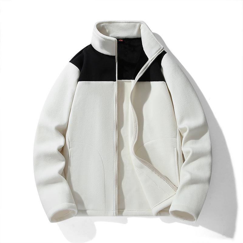 Осенне-зимняя холодная и теплая флисовая одежда для мужчин и женщин, пары с одинаковым модным цветовым сочетанием пальто