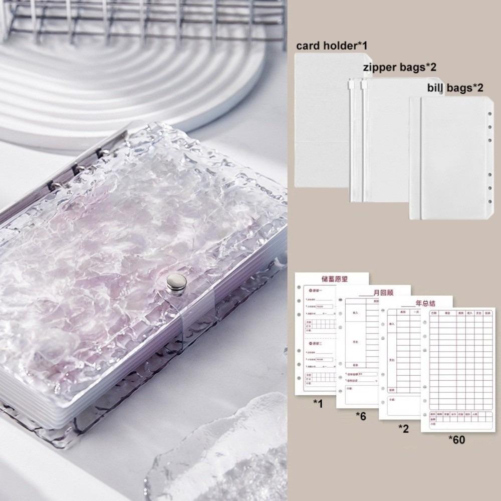 Transparent Acrylic Water Ripples Money Saving Book Large Capacity Savings Binder Get Rich