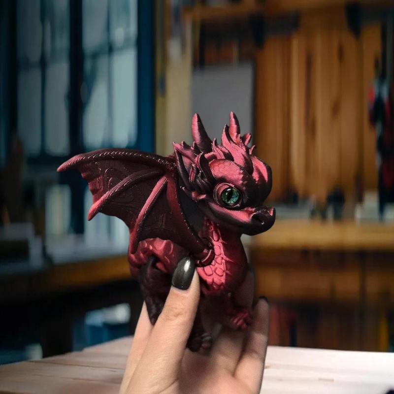 3D-печатные шарнирные крылья и хвост дракона, западный дракон, втянутые, подвижные, украшение, модель, фигурка, подарок