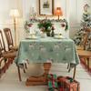 Woven Jacquard Christmas Tablecloth Rectangular Thickened Festive Dining Table Cover Retro American Style Holiday Decor