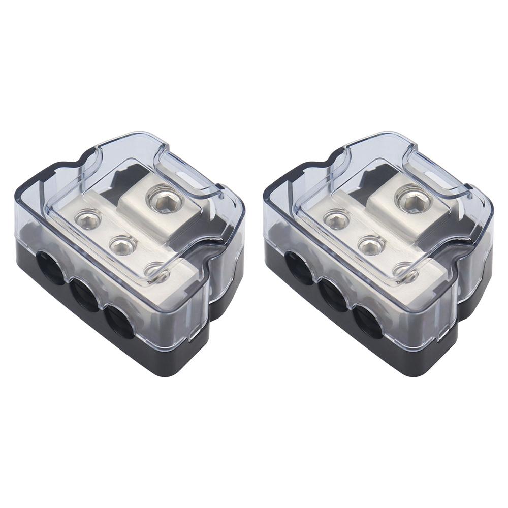 3 Way Distribution Block Car Audio Power Wire Splitter 0 Gauge In 4 Gauge Out