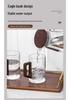 High-Temperature Resistant Tea Cup Set: Thickened Borosilicate Glass with Wooden Pistol Grip Handle