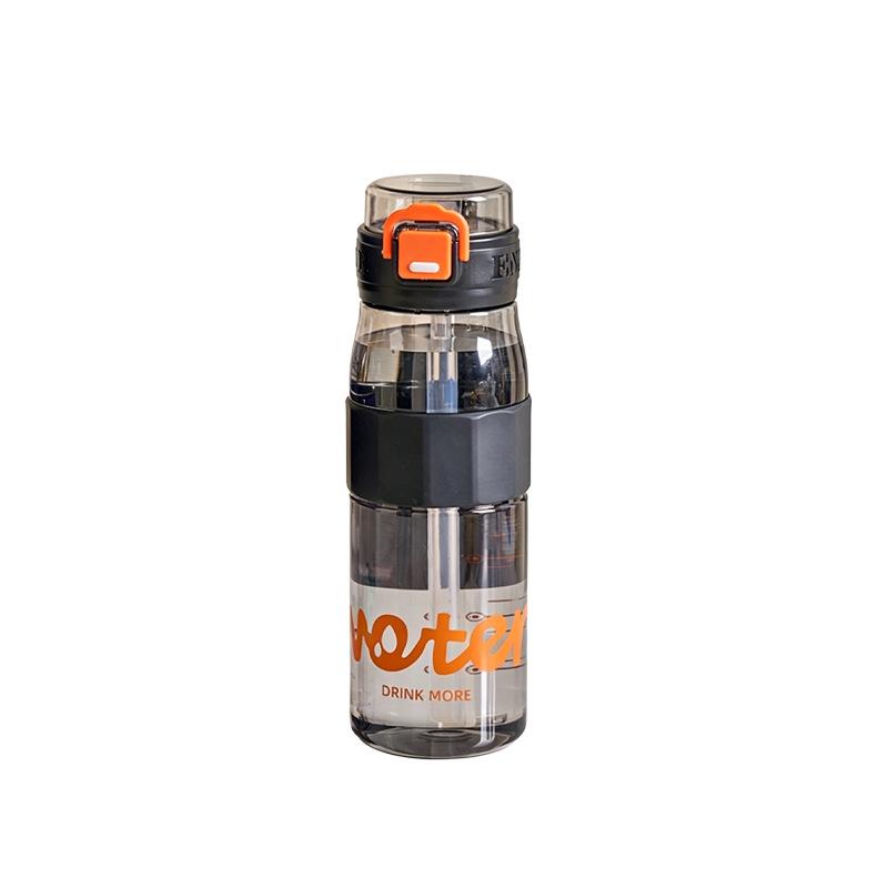 Water bottle new portable straw cup with scale large capacity transparent plastic cup student outdoor fitness portable sports water cup