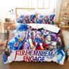Кавайный игровой комплект постельного белья Fire Emblem Engage с рисунком из мультфильма «Аниме» из трех предметов для взрослых и детей, для спальни, пододеяльник, наборы с 3D-принтом, аниме