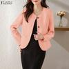 Women Casual Round Neck Long Sleeve Thin Cardigan Blouse