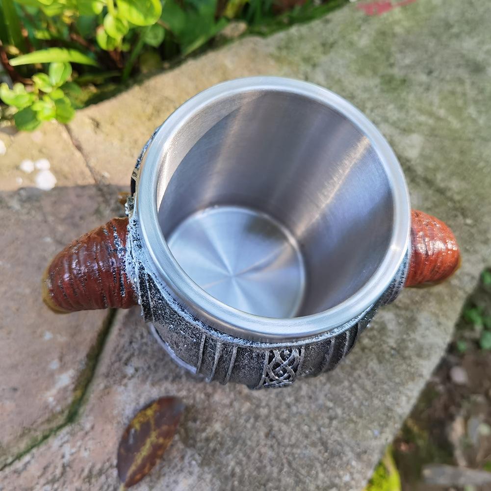 1 шт. 550 мл роговой череп кружка пивной бокал 3D череп викинга пивная кружка кофейная кружка нержавеющая сталь кружка для питья на Хэллоуин подарки посуда для питья