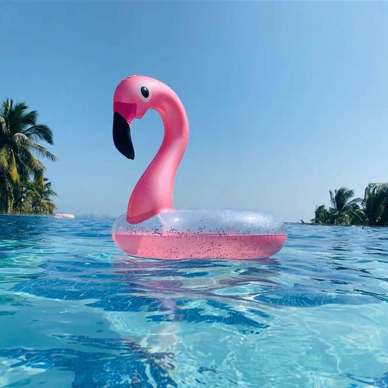 Inflatable Flamingo Pool Float Swimming Ring Circle Rubber Ring for Adult Kids Floating Seat Summer Beach Party Pool Toys