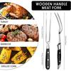 2Pcs Carving Forks For Meat Stainless Steel Meat Fork with Long Heat-Resistant Handle Serving Cooking Tools For Grilling JT565