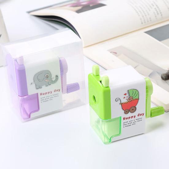 Карандашерезка Экономия труда Противоскользящая с держателем-ящиком Удобный захват Мультяшная Заточка Съемная Роторная Машинка для заточки карандашей Аксессуары