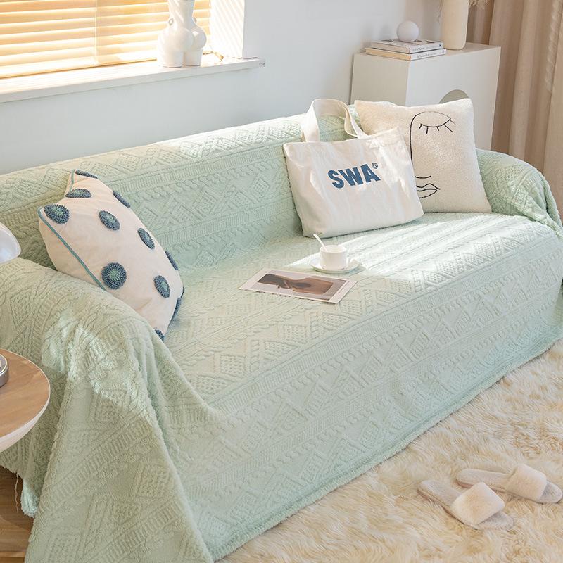 Winter High-grade Plush Sofa Cover Towel Full Cover Cloth Cat Scratch Blanket Simple Modern Sofa Cushion Universal Cover
