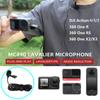 Lavalier Microphone Clip-on Lav Mini Mic Video Recording Interviews Living For Insta360 X4 X3 ONE RS / DJI Action 4 Accessory