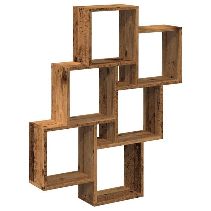 VidaXL Étagère murale sous forme de cube vieux bois 78x15x93 cm, stockage en forme de cube, organisateur en forme de cube, 856594