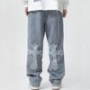 Модные прямые джинсы для мужчин, свободный покрой, широкие штанины, хип-хоп, уличный стиль, американский стиль