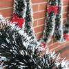 New Year Christmas Tree Ornament Snowflake Strips Ribbon Garland With Bowknot Dark Green Ribbon