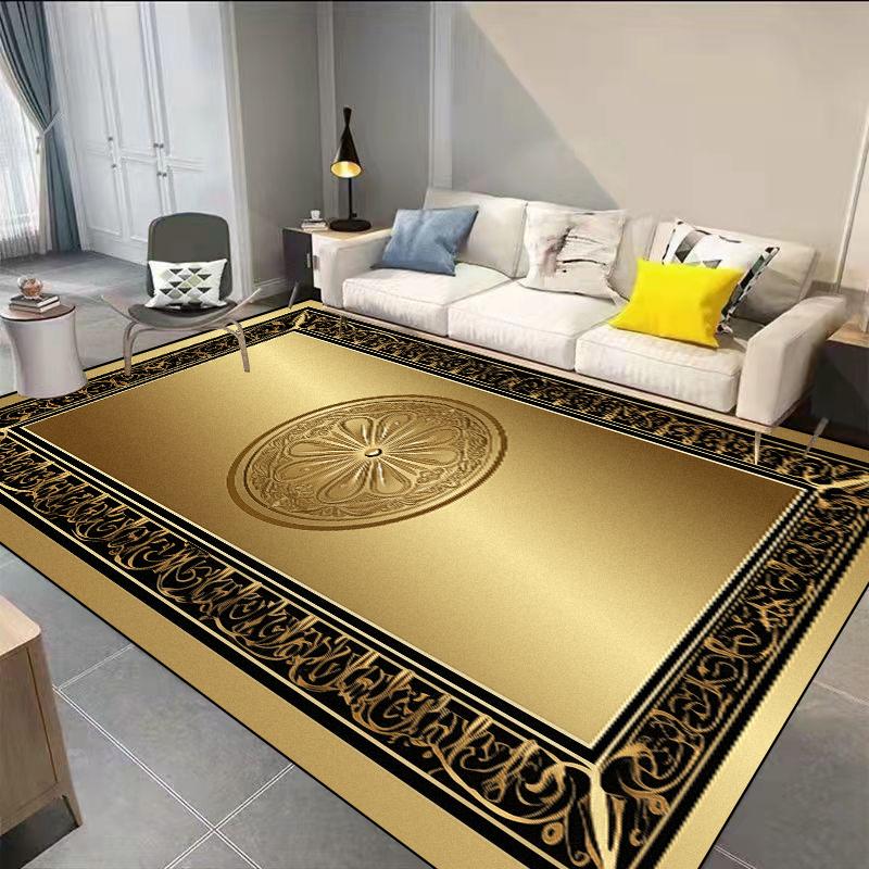 Золотой Декор Ковер для Гостиной Роскошный Холл Отеля Зона Дивана Нескользящий Коврик для Пола Дом Спальня Гардеробная Прихожая Декоративный Ковер