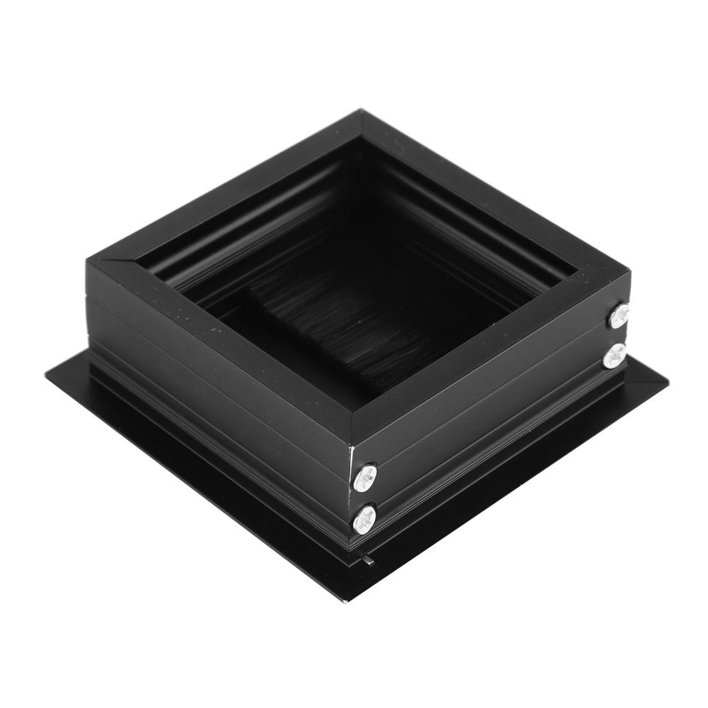 2 шт., прямоугольная крышка для кабеля из алюминиевого сплава для стола с щеткой