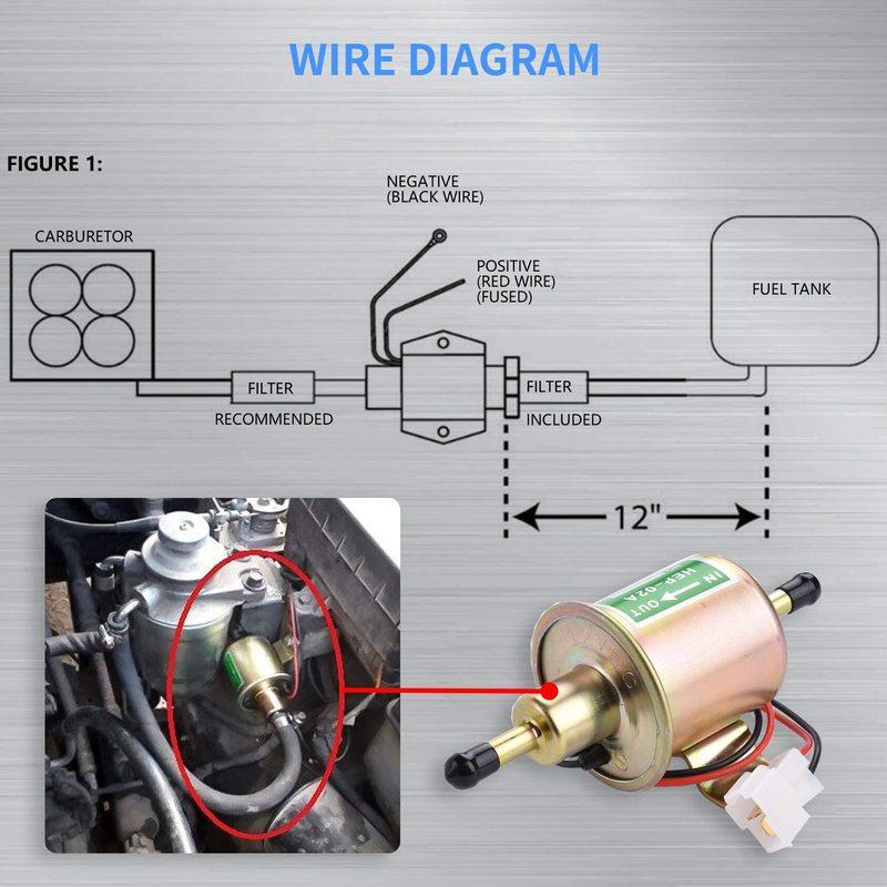 HEP-02A Universal 12V 24V Electric Fuel Pump Low Pressure Bolt Fixing Wire Diesel Petrol For Car Carburetor Motorcycle ATV