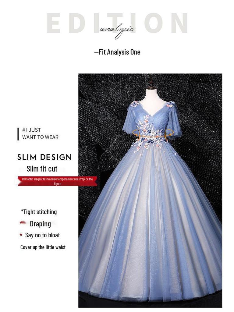 Women's A-line Ball Gown for Vocal Performances - Elegant Stage Hosting Costume