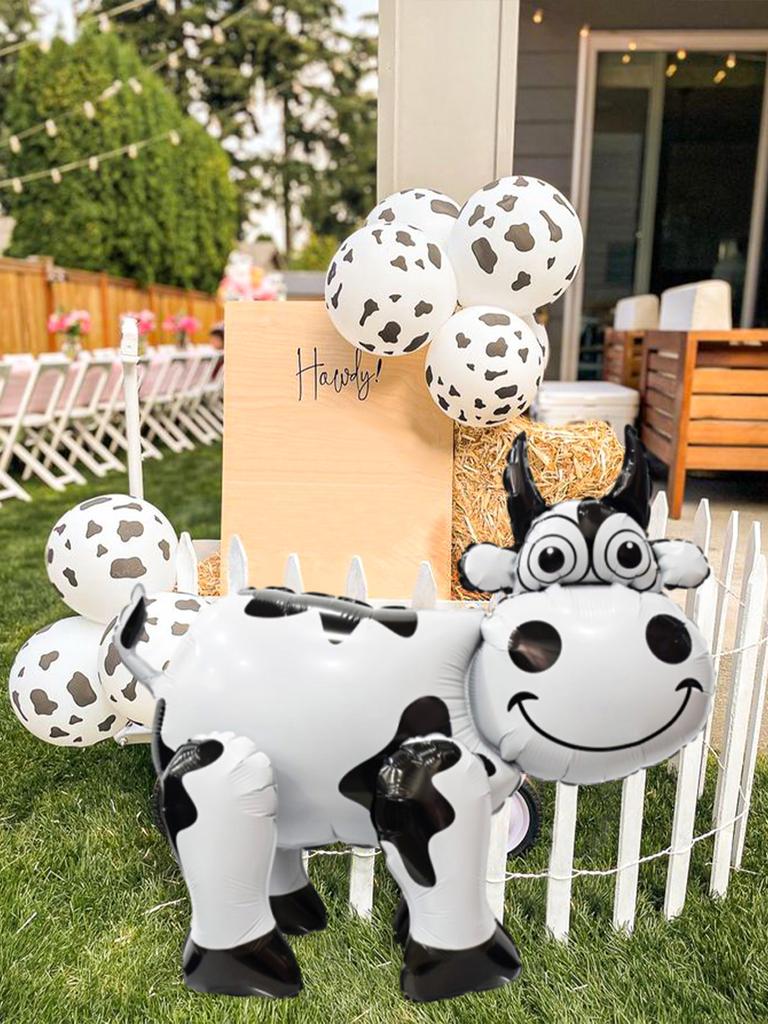 1 шт. фольгированный воздушный шар в форме стоящей коровы, корова в форме животного, для дня рождения, детского душа, тематической вечеринки в зоопарке