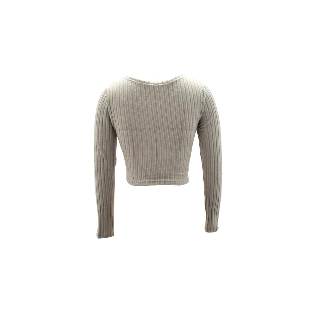 Ladies Short Hot Girl Deep V Neck Slim Sexy Long Sleeve Knitted