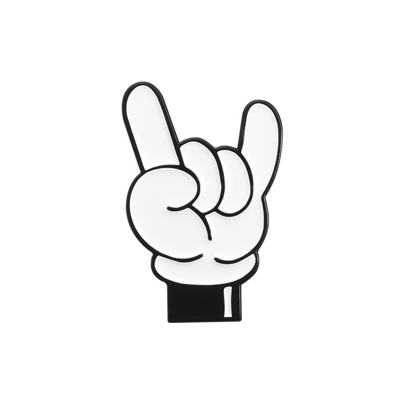 Cartoon Finger Gesture Love You Brooch Enamel Pin Creative Metal Decoration Brooch Backpack Lapel Badge Jewelry Gift for Friends