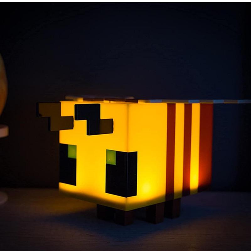 Minecraft Night Light Bottle Bee Salamander Creeper Building Block Lamp Gift