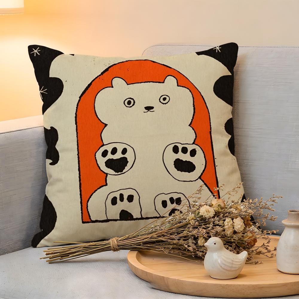 Cushion Cover Linen SkinFriendly Soft Decorative Case for Sofa Home Decor Vantage Abstract Anime Cute Pet Cat Dog Pillow cover