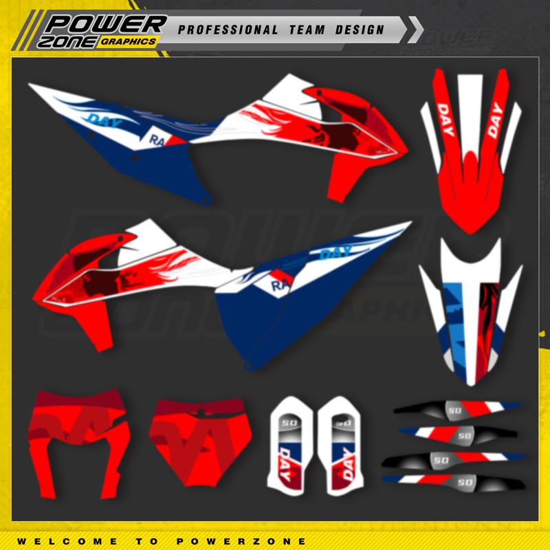 PowerZone Индивидуальные Командные Графические Фоны Наклейки Комплект Для KTM SX SXF XC MX 19-22 EXC XCW Enduro 20-23 125 до 500cc 79