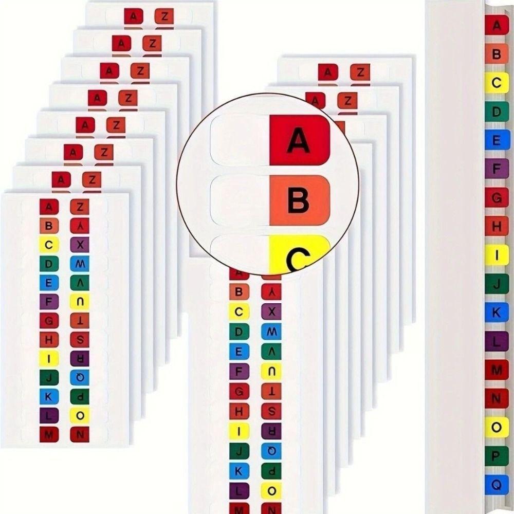 Colorful Alphabet Page Markers Small Strips Sticky Index Tabs Notebooks
