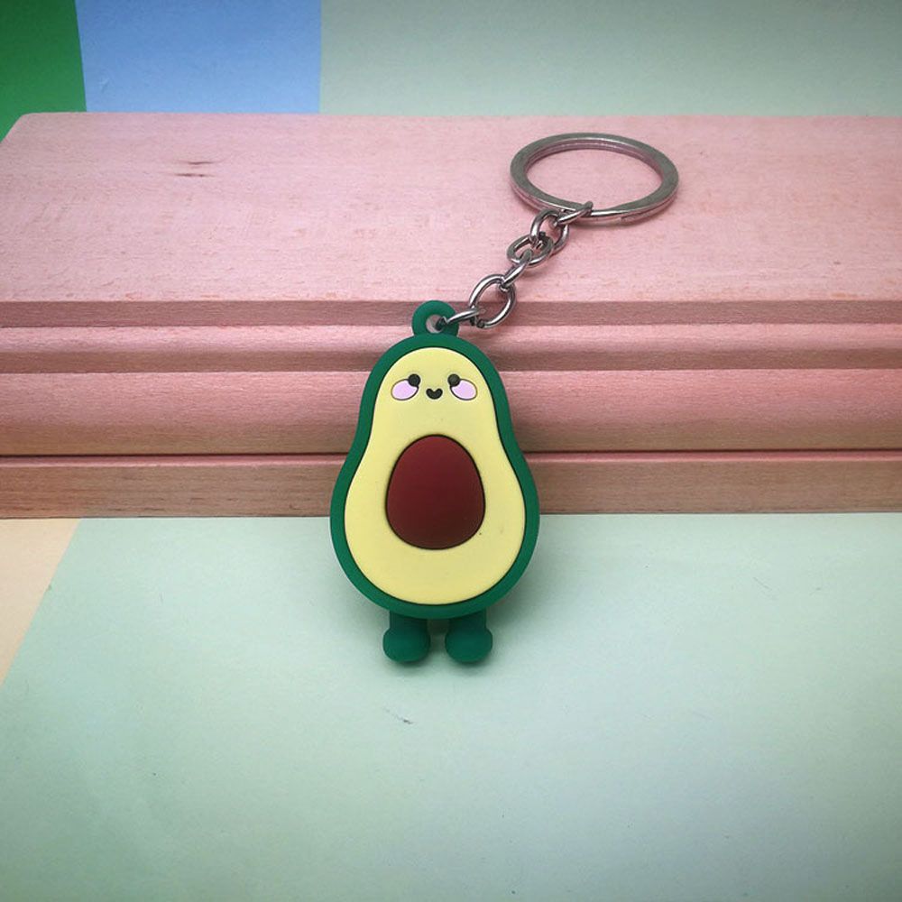 Lovers Gifts Avocado Smile-shaped Fruit Simulation Fashion Accessories Jewelry Key Ring Key Chain