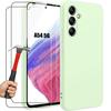 Case - BOOLING - for Samsung Galaxy A54 5G - Matte Silicone - Ultra Slim Protection - Green - 2 Tempered Glasses