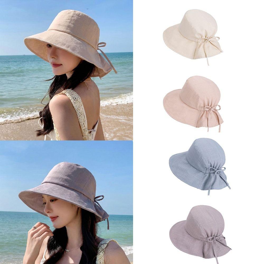 Breathable Summer Sun Hat Wide Brimmed Sunscreen Visor Cap Fashion Women's Bucket Hat Outdoor