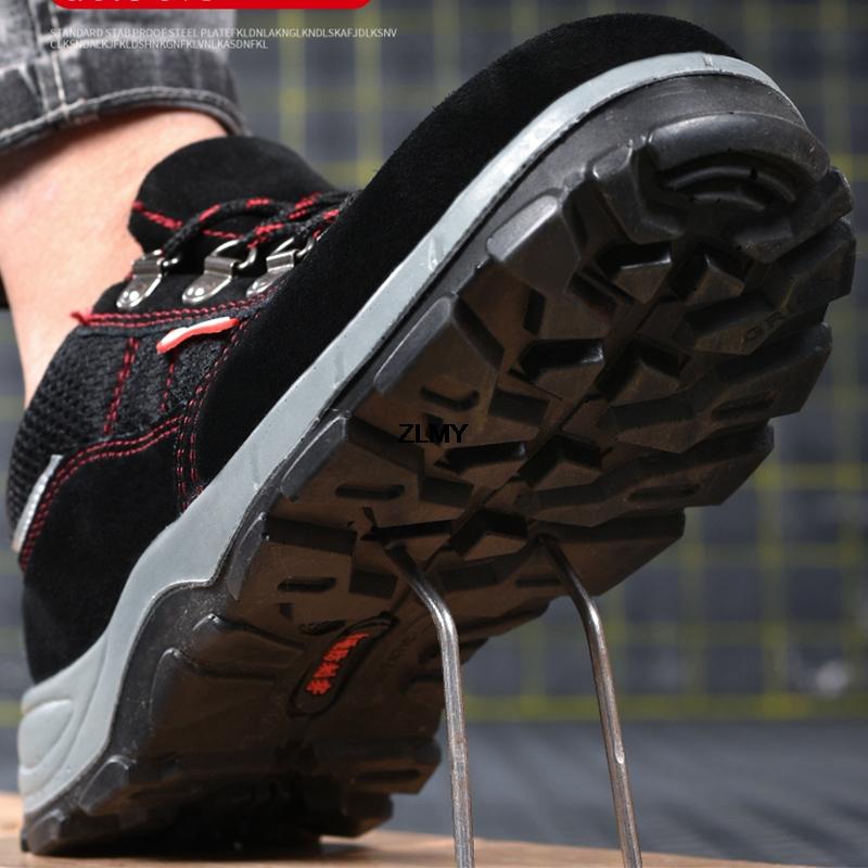 Защитная обувь для работы с защитой от проколов, мужские рабочие ботинки со стальным носком, противоударные строительные защитные ботинки, мужская защитная обувь с низким вырезом