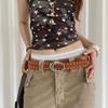 Retro Suede Rivet Belt Luxury Design Punk Waistband Business Waist Belt  Paired with Skirts Jeans