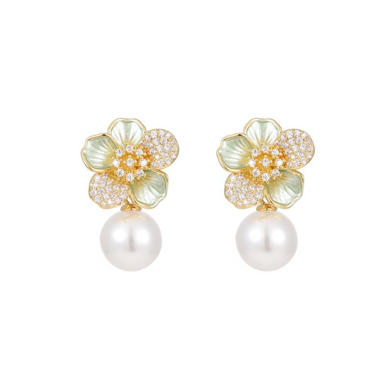 2024 Взрывные Серьги с Темпераментом в Стиле Легкой Роскоши, Серьги-Цветы с Жемчугом, Французский Премиальный Нишевый Дизайн, Уникальные Серьги