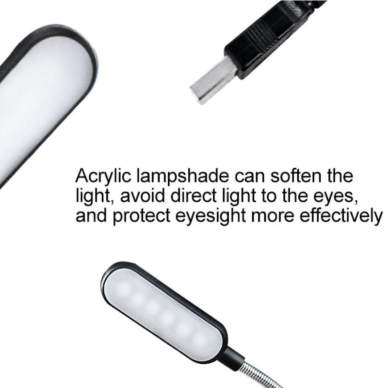 Гибкий яркий милый ночник Мини-светодиодный USB-светильник для чтения книг с питанием от ноутбука