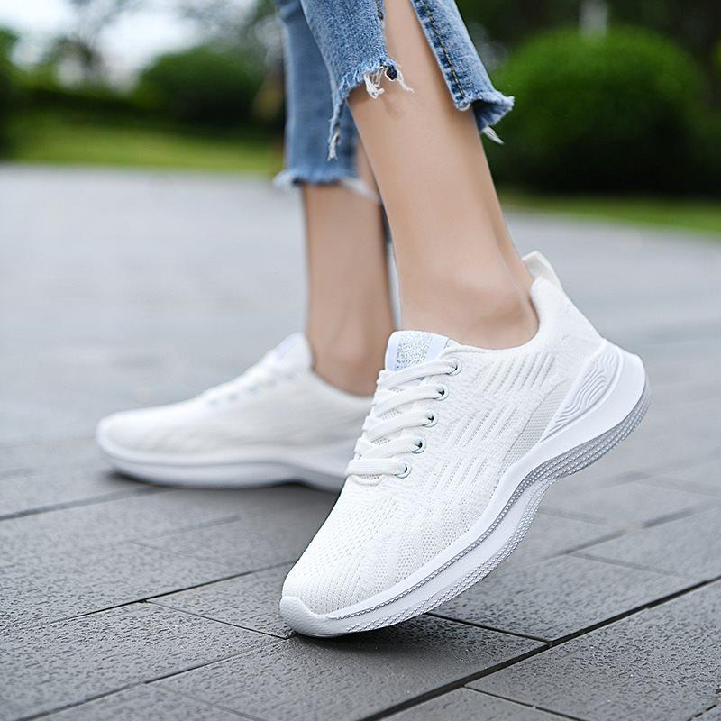 Новые женские спортивные туфли Fly-woven с плоской подошвой
