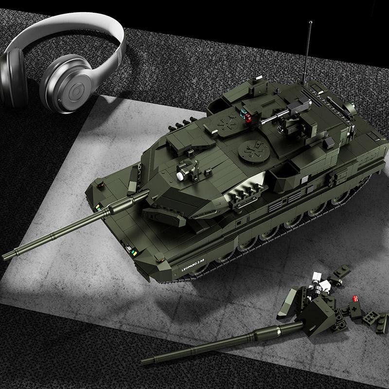Военный MOC 1/28 2306 деталей Leopard 2A8 Армейский основной боевой танк Строительные блоки Кирпичики Современный набор танков Игрушки Для Детей Мальчиков Подарки