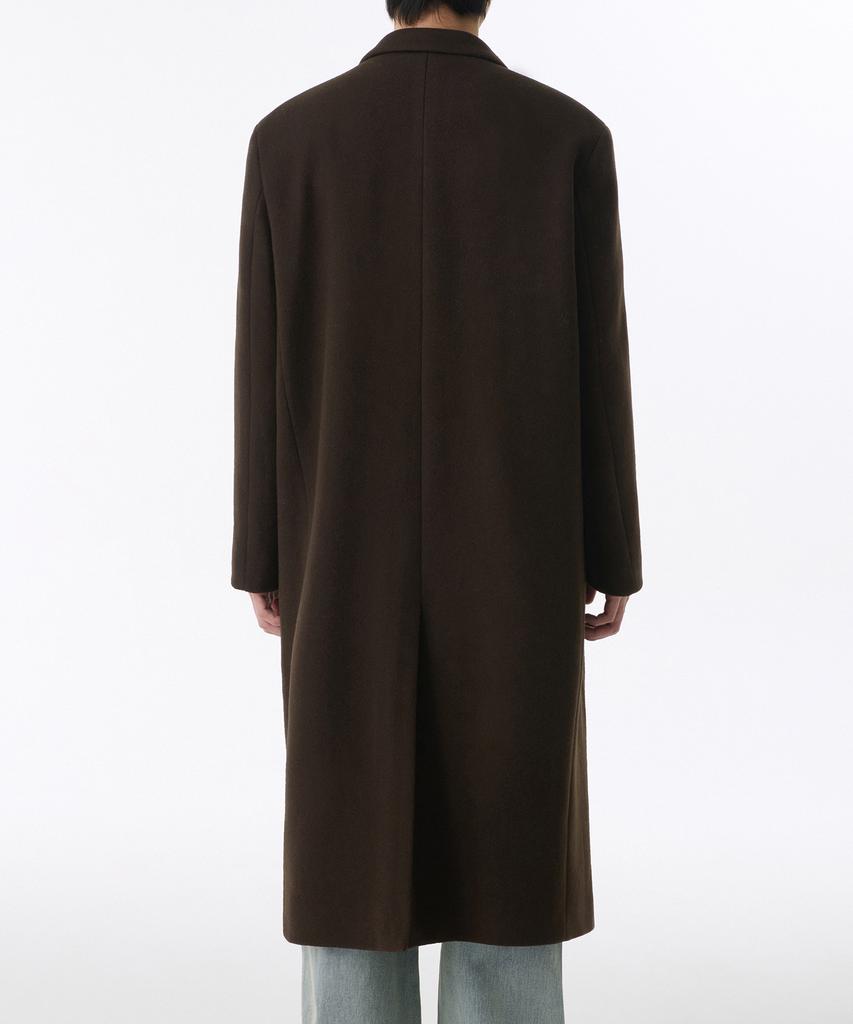 Musinsa Standard Cashmere Blend Daddy Shoulder Double Long Coat [Baroque Brown]