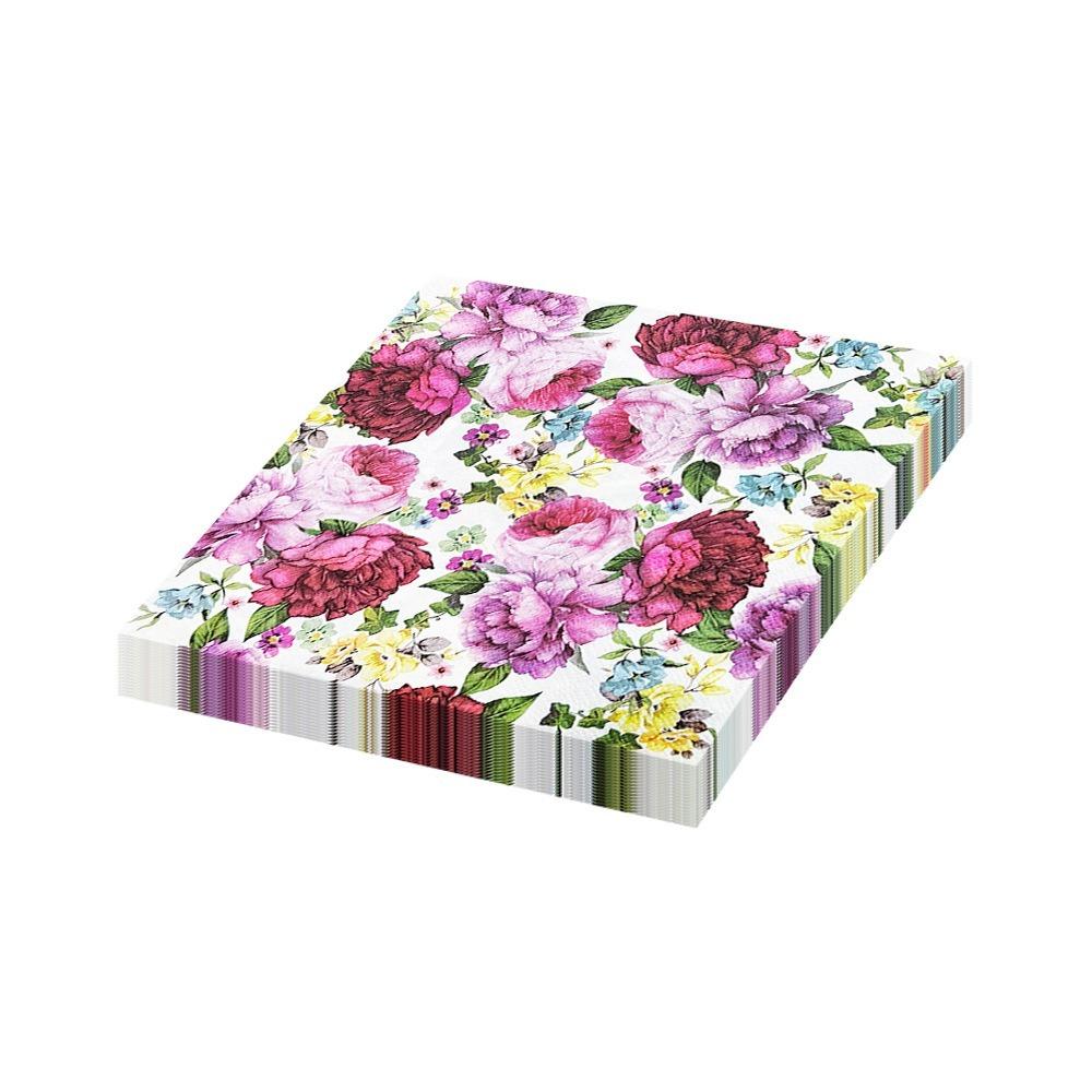 2 Packs Colorful Flower Paper Napkins Square Paper Towels Printed Tissue Outdoor Gatherings